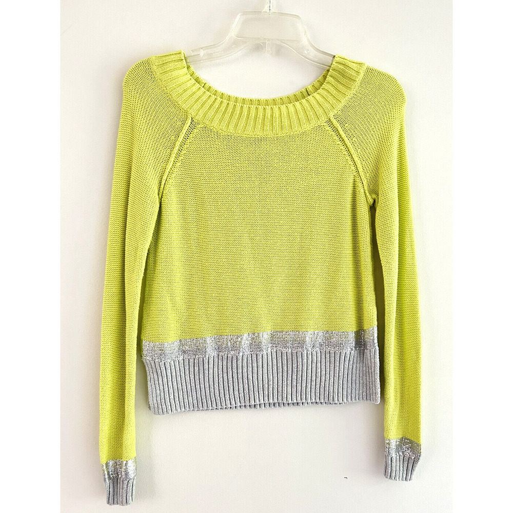 Express | Women's Long Sleeve Crew Neck Pullover Knit Sweater Size XS Green